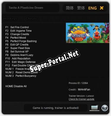 Трейнер для Tanita A Plasticine Dream [v1.0.5]