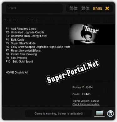 Tarot: ТРЕЙНЕР И ЧИТЫ (V1.0.1)