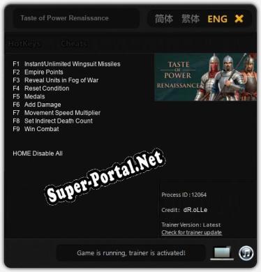 Taste of Power Renaissance: Читы, Трейнер +9 [dR.oLLe]