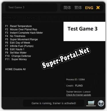Test Game 3: Читы, Трейнер +11 [FLiNG]
