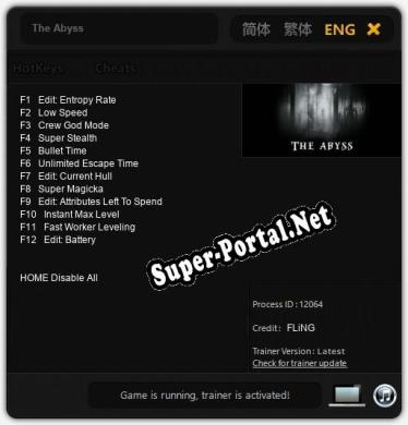 The Abyss: Трейнер +12 [v1.2]