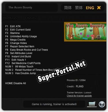 Трейнер для The Acorn Bounty [v1.0.4]