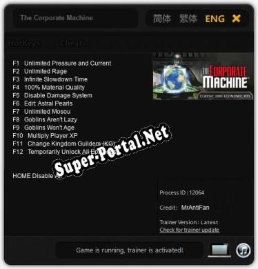 The Corporate Machine: Читы, Трейнер +12 [MrAntiFan]