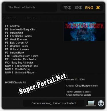 The Death of Rebirth: Читы, Трейнер +15 [CheatHappens.com]