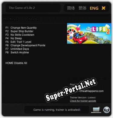 The Game of Life 2: Трейнер +8 [v1.9]