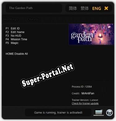 Трейнер для The Garden Path [v1.0.7]