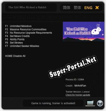 The Girl Who Kicked a Rabbit: Читы, Трейнер +7 [MrAntiFan]