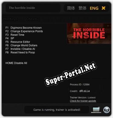 The horrible inside: Читы, Трейнер +8 [dR.oLLe]