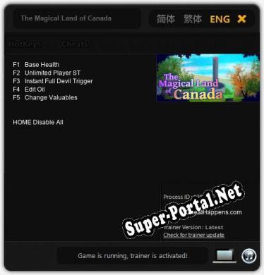 Трейнер для The Magical Land of Canada [v1.0.1]