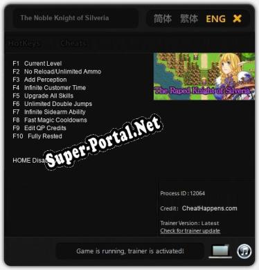 Трейнер для The Noble Knight of Silveria [v1.0.2]