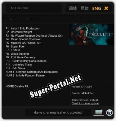 The Occultist: Трейнер +14 [v1.7]