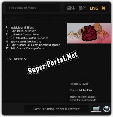 The Vaults of Minos: ТРЕЙНЕР И ЧИТЫ (V1.0.64)