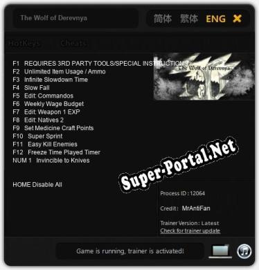 The Wolf of Derevnya: Читы, Трейнер +13 [MrAntiFan]