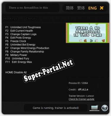 There a no Armadillos in this game: Трейнер +11 [v1.3]
