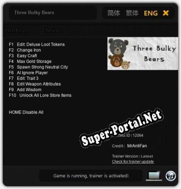 Three Bulky Bears: ТРЕЙНЕР И ЧИТЫ (V1.0.50)