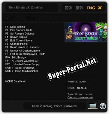 Трейнер для Time Knight VS. Zombies [v1.0.8]