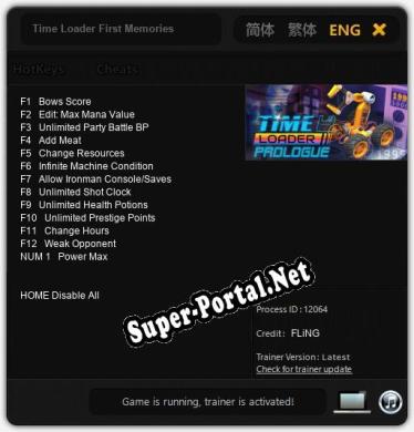 Time Loader First Memories: ТРЕЙНЕР И ЧИТЫ (V1.0.99)