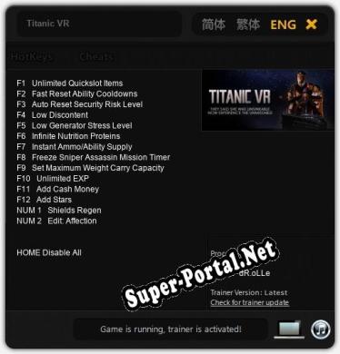 Titanic VR: Трейнер +14 [v1.3]