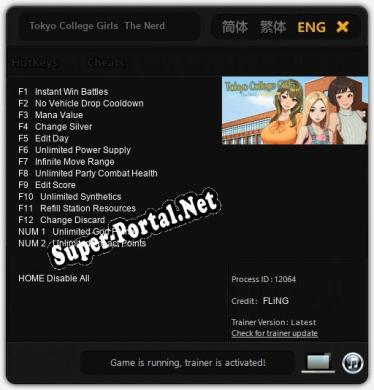 Трейнер для Tokyo College Girls  The Nerd    Queen Bees [v1.0.4]