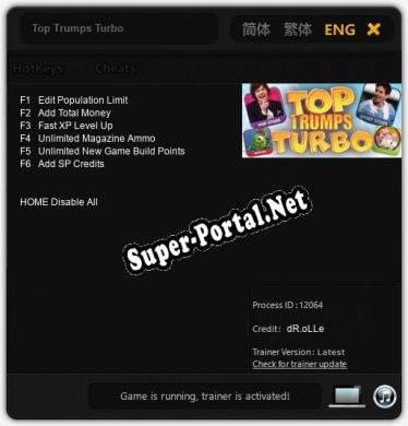 Трейнер для Top Trumps Turbo [v1.0.5]