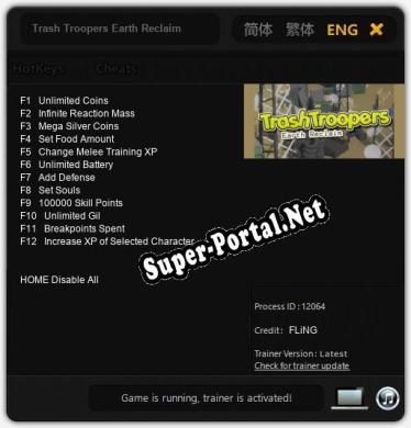 Трейнер для Trash Troopers Earth Reclaim [v1.0.2]