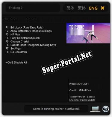 Трейнер для Tricking 0 [v1.0.8]