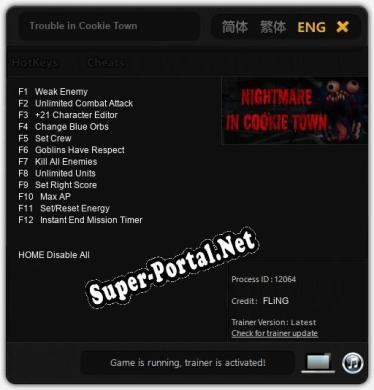 Trouble in Cookie Town: Трейнер +12 [v1.1]