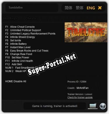 Tumblefire: Трейнер +14 [v1.2]