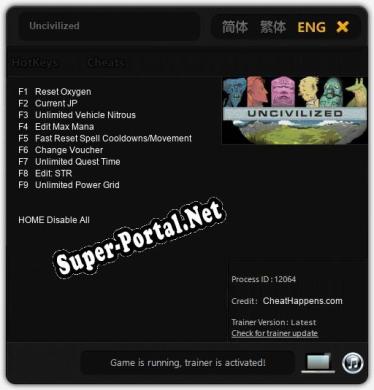 Uncivilized: Трейнер +9 [v1.1]