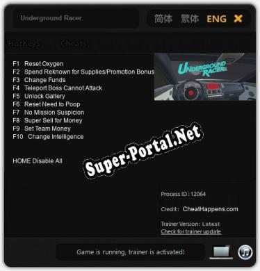 Трейнер для Underground Racer [v1.0.4]