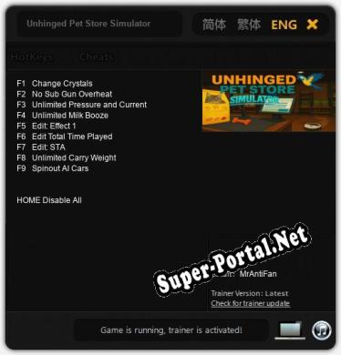 Трейнер для Unhinged Pet Store Simulator [v1.0.8]