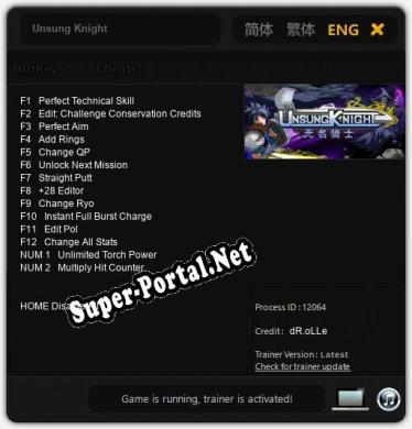 Unsung Knight: Трейнер +14 [v1.1]