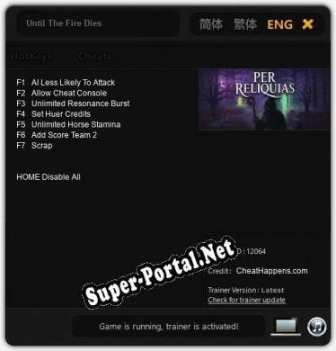 Until The Fire Dies: Трейнер +7 [v1.4]