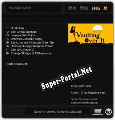 Vaulting Over It: ТРЕЙНЕР И ЧИТЫ (V1.0.99)
