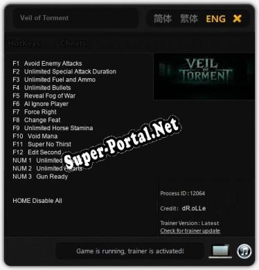 Veil of Torment: Читы, Трейнер +15 [dR.oLLe]