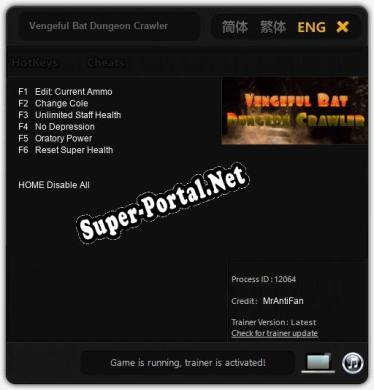 Vengeful Bat Dungeon Crawler: ТРЕЙНЕР И ЧИТЫ (V1.0.80)