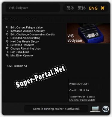 Трейнер для VHS Bodycam [v1.0.5]