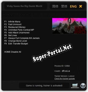 Vicky Saves the Big Dumb World: Трейнер +9 [v1.7]