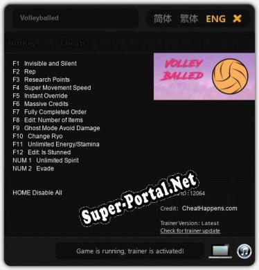 Volleyballed: ТРЕЙНЕР И ЧИТЫ (V1.0.21)