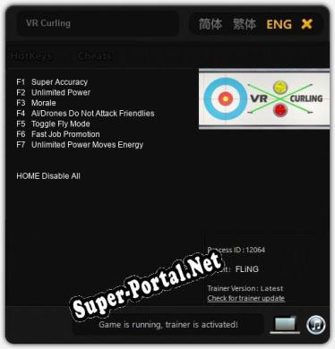 VR Curling: Трейнер +7 [v1.8]