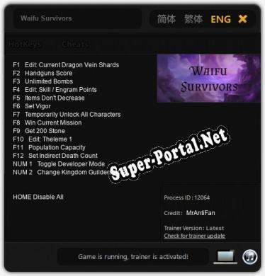 Waifu Survivors: ТРЕЙНЕР И ЧИТЫ (V1.0.24)