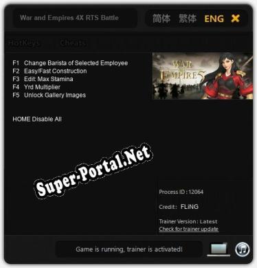 Трейнер для War and Empires 4X RTS Battle [v1.0.9]