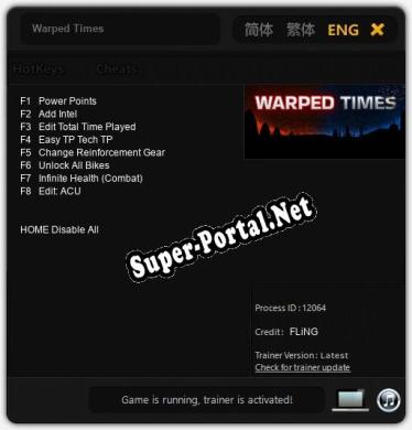 Warped Times: Трейнер +8 [v1.9]