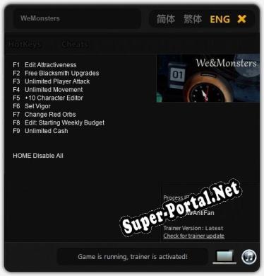 WeMonsters: Читы, Трейнер +9 [MrAntiFan]