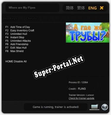 Where are My Pipes: Читы, Трейнер +8 [FLiNG]