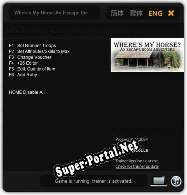 Трейнер для Wheres My Horse An Escape the Room Adventure [v1.0.5]
