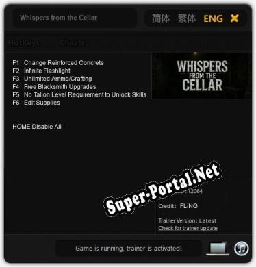 Whispers from the Cellar: ТРЕЙНЕР И ЧИТЫ (V1.0.34)