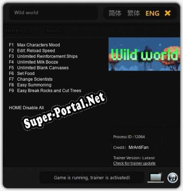 Трейнер для Wild world [v1.0.6]