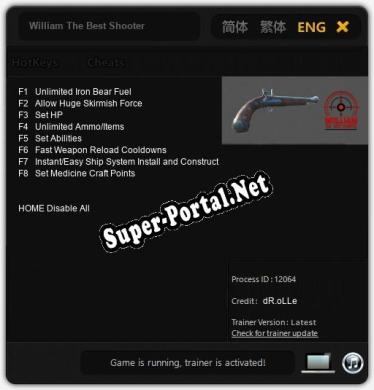 William The Best Shooter: Трейнер +8 [v1.7]