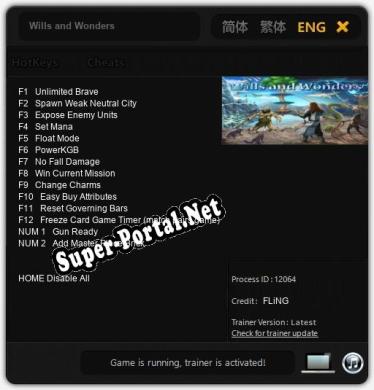 Wills and Wonders: ТРЕЙНЕР И ЧИТЫ (V1.0.91)